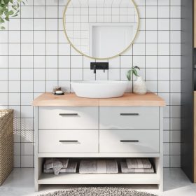  kezeletlen tömör fa fürdőszobai pult 120x50x(2-6) cm