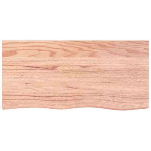  világosbarna kezelt tömör fa fürdőszobai pult 100x50x(2-4) cm