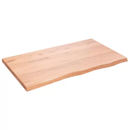  világosbarna kezelt tömör fa fürdőszobai pult 100x60x(2-4) cm