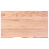  világosbarna kezelt tömör fa fürdőszobai pult 100x60x(2-4) cm