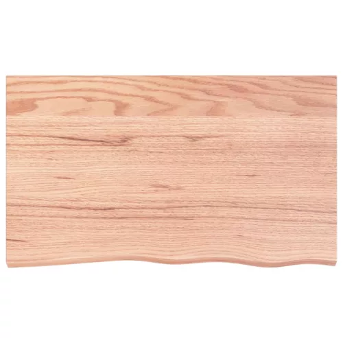  világosbarna kezelt tömör fa fürdőszobai pult 100x60x(2-4) cm