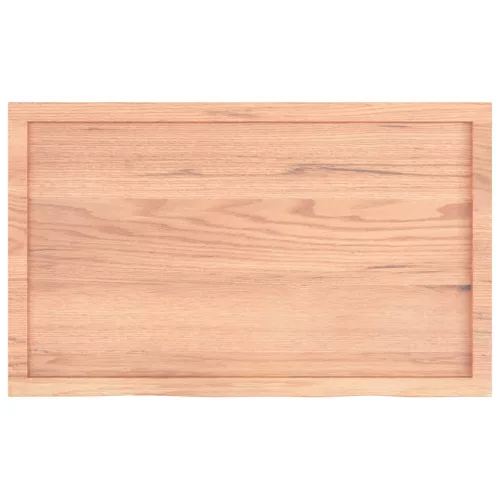  világosbarna kezelt tömör fa fürdőszobai pult 100x60x(2-4) cm