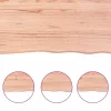  világosbarna kezelt tömör fa fürdőszobai pult 100x60x(2-4) cm