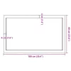  világosbarna kezelt tömör fa fürdőszobai pult 100x60x(2-4) cm