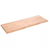  világosbarna kezelt tömör fa fürdőszobai pult 140x50x(2-4) cm
