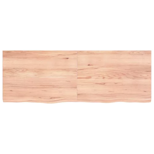  világosbarna kezelt tömör fa fürdőszobai pult 140x50x(2-4) cm