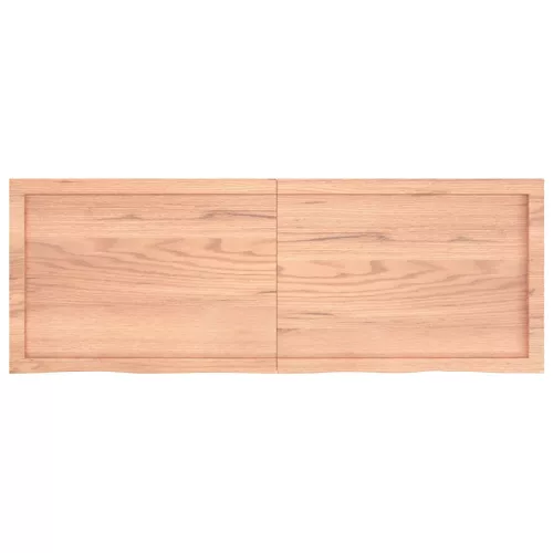  világosbarna kezelt tömör fa fürdőszobai pult 140x50x(2-4) cm