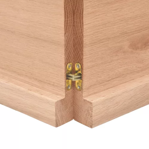  világosbarna kezelt tömör fa fürdőszobai pult 140x50x(2-4) cm