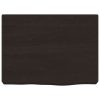  sötétbarna kezelt tömör fa fürdőszobai pult 40x30x(2-6) cm