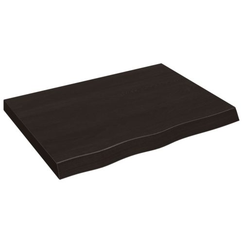  sötétbarna kezelt tömör fa fürdőszobai pult 80x60x(2-6) cm