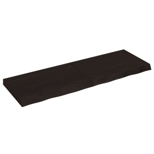  sötétbarna kezelt tömör fa fürdőszobai pult 120x40x(2-6) cm