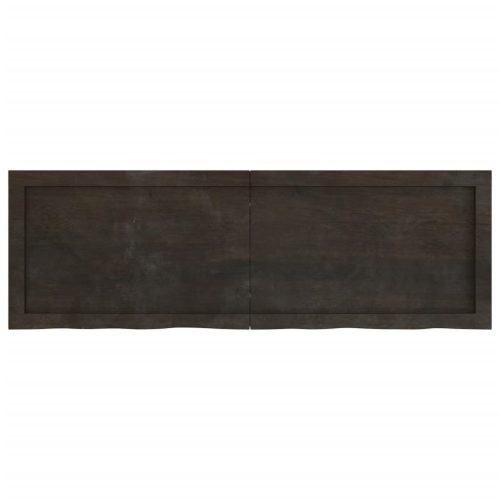  sötétbarna kezelt tömör fa fürdőszobai pult 120x40x(2-6) cm