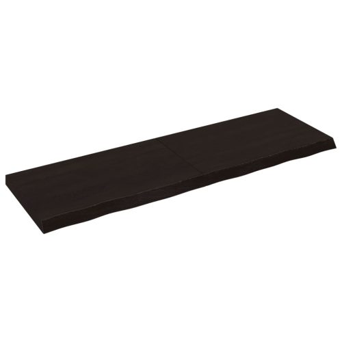  sötétbarna kezelt tömör fa fürdőszobai pult 160x50x(2-6) cm