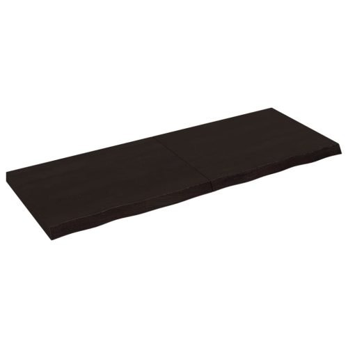  sötétbarna kezelt tömör fa fürdőszobai pult 160x60x(2-6) cm
