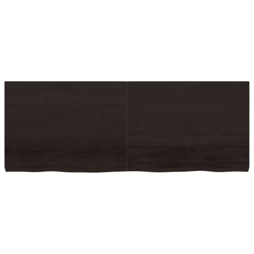  sötétbarna kezelt tömör fa fürdőszobai pult 160x60x(2-6) cm