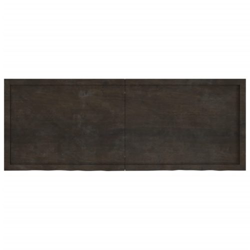  sötétbarna kezelt tömör fa fürdőszobai pult 160x60x(2-6) cm