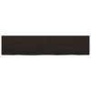 sötétbarna kezelt tömör fa fürdőszobai pult 180x40x(2-6) cm
