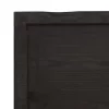  sötétbarna kezelt tömör fa fürdőszobai pult 200x60x(2-4) cm