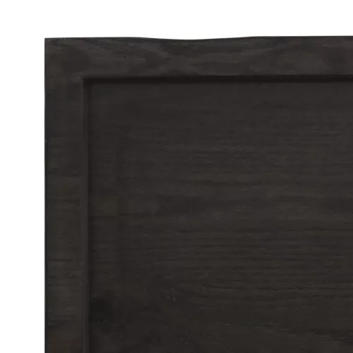  sötétbarna kezelt tömör fa fürdőszobai pult 200x60x(2-4) cm