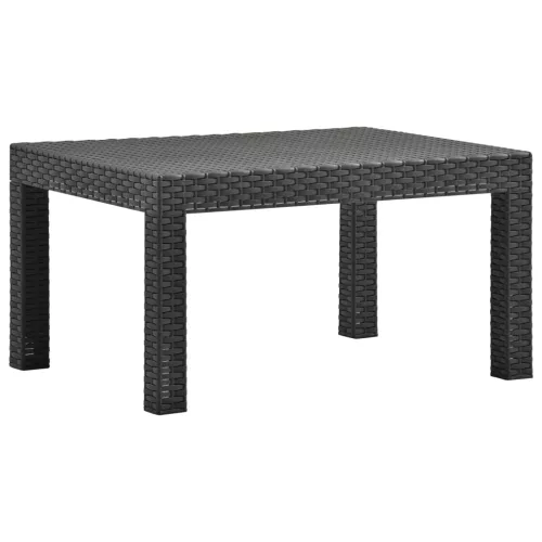  antracitszürke PP rattan kerti asztal 58 x 58 x 41 cm
