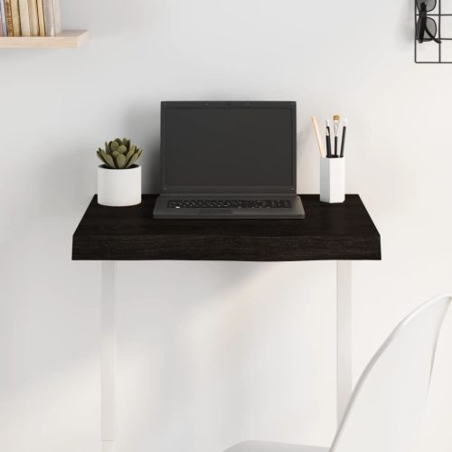  sötétbarna kezelt tömör tölgyfa asztallap 60x40x(2-6) cm