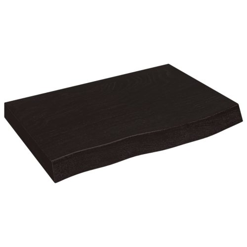  sötétbarna kezelt tömör tölgyfa asztallap 60x40x(2-6) cm