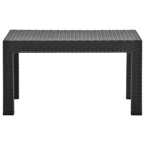  antracitszürke PP rattan kerti asztal 58 x 58 x 41 cm