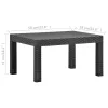  antracitszürke PP rattan kerti asztal 58 x 58 x 41 cm