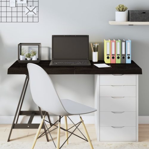  sötétbarna kezelt tömör tölgyfa asztallap 120x50x(2-6) cm