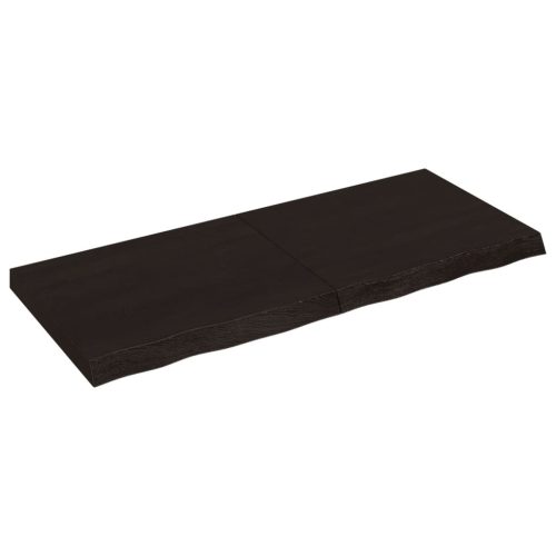  sötétbarna kezelt tömör tölgyfa asztallap 120x50x(2-6) cm