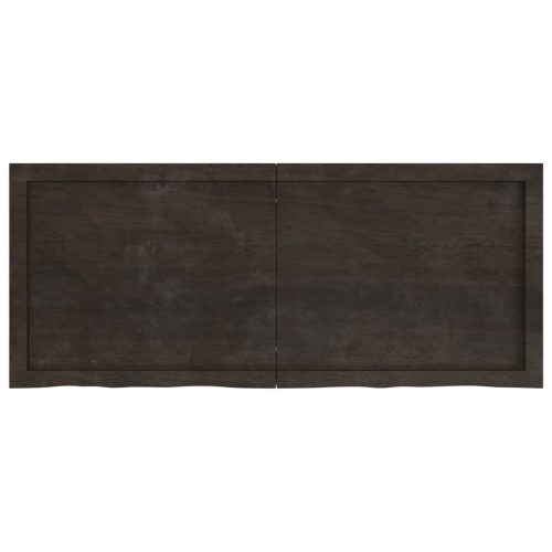  sötétbarna kezelt tömör tölgyfa asztallap 120x50x(2-6) cm