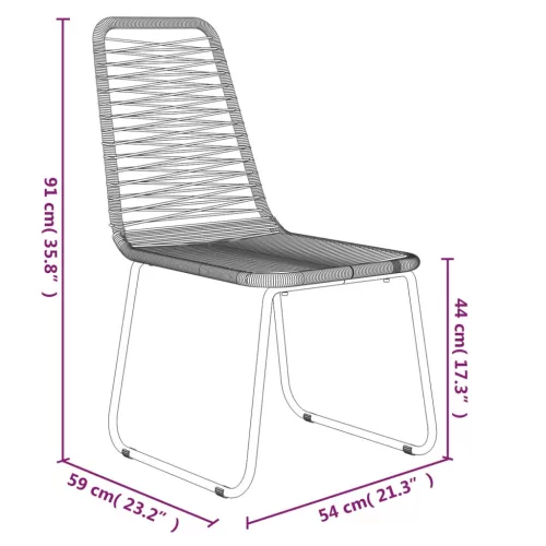  5 részes fekete kerti étkezőgarnitúra 