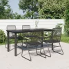  5 részes fekete PVC rattan kerti étkezőgarnitúra