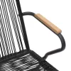  5 részes fekete PVC rattan kerti étkezőgarnitúra