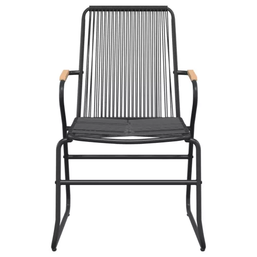  7 részes fekete PVC rattan kerti étkezőgarnitúra