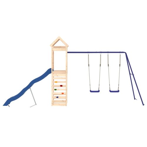  tömör fenyőfa kültéri játszószett