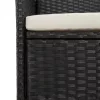  5 részes fekete polyrattan kerti étkezőgarnitúra párnákkal