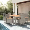  9 részes szürke polyrattan kerti étkezőgarnitúra párnával