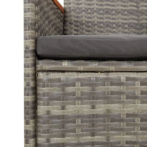  9 részes szürke polyrattan kerti étkezőgarnitúra párnával