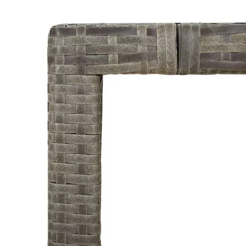  9 részes szürke polyrattan kerti étkezőgarnitúra párnával