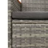  7 részes szürke polyrattan kerti étkezőgarnitúra párnával