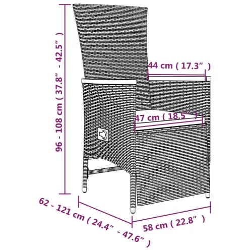 7 részes szürke polyrattan kerti étkezőgarnitúra párnával