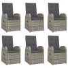  7 részes szürke polyrattan kerti étkezőgarnitúra párnával