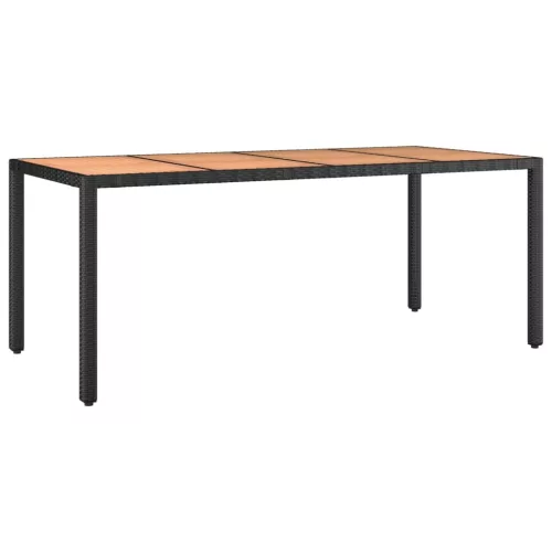  9 részes fekete polyrattan kerti étkezőgarnitúra párnákkal