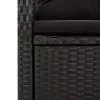  9 részes fekete polyrattan kerti étkezőgarnitúra párnákkal