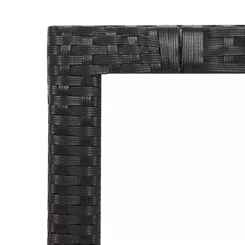  9 részes fekete polyrattan kerti étkezőgarnitúra párnákkal