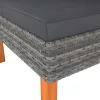  3 részes polyrattan és tömör eukaliptuszfa kerti ülőgarnitúra