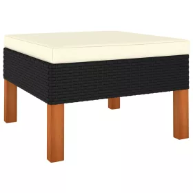  polyrattan és tömör eukaliptuszfa lábzsámoly