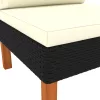 3 db polyrattan és tömör eukaliptuszfa középső kanapé