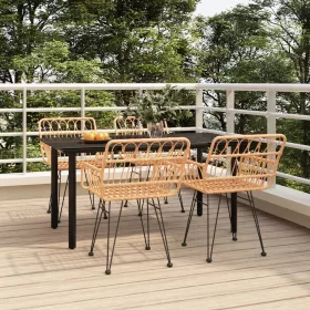  5 részes polyrattan kerti étkezőgarnitúra